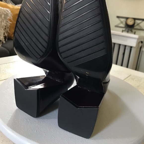 Zara Trafaluc patent finished block heel boots - Picture 7 of 17